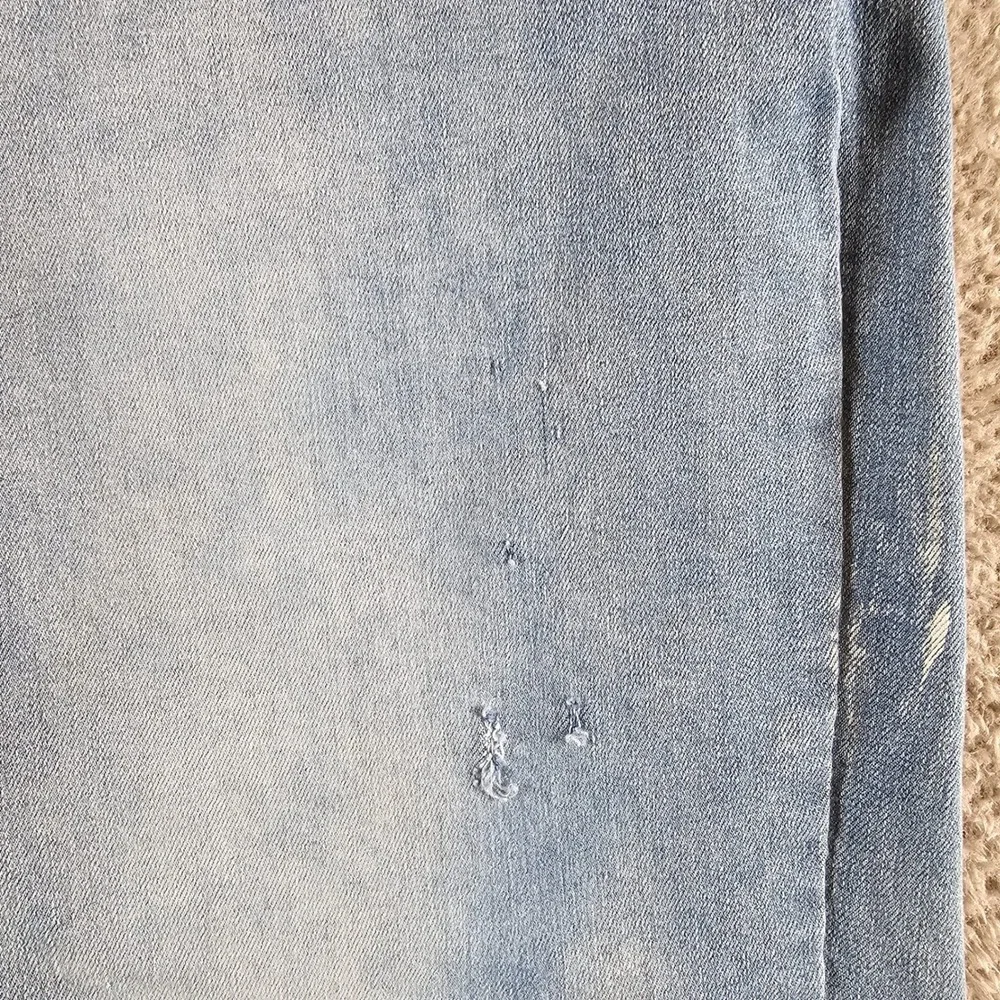 Company 81 Mens Light Wash Slim Tapered Stretch Jeans Blue 36x32 Side Slit Hem